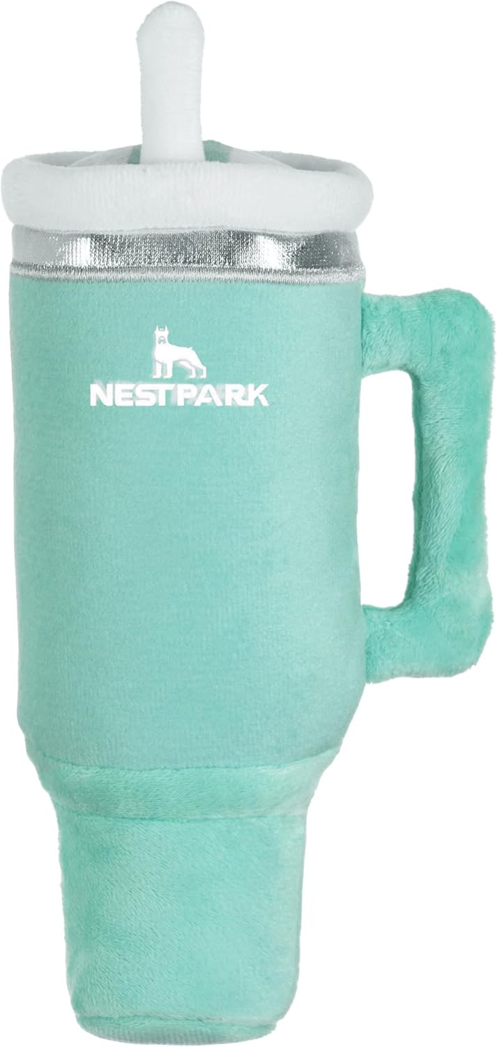 Nestpark Tumbler Cup Funny Dog Toy - Parody Plush Squeaky Crinkle Dog Toy (Seafoam Green) | Amazon (US)