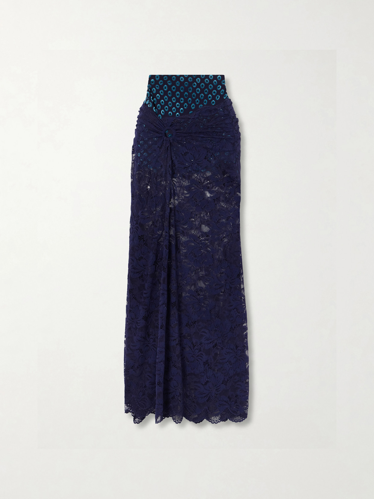 RABANNE - Lace Maxi Skirt - Blue | NET-A-PORTER (US)