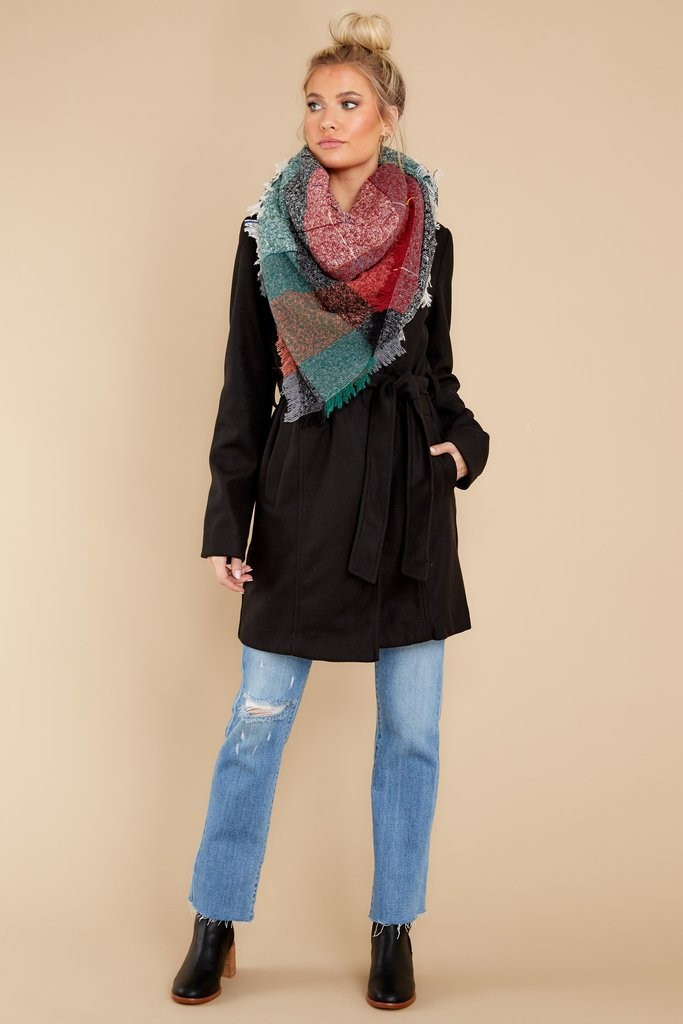 Let Me Be Your Secret Black Coat | Red Dress 