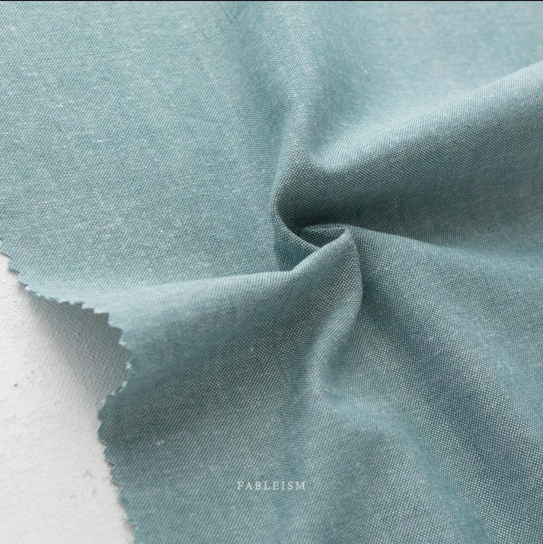 Everyday Chambray⎮ Bay Leaf⎮ by Fableism⎮Cotton and Bamboo blend⎮ Fabric by the Yard, Fat... | Etsy (US)
