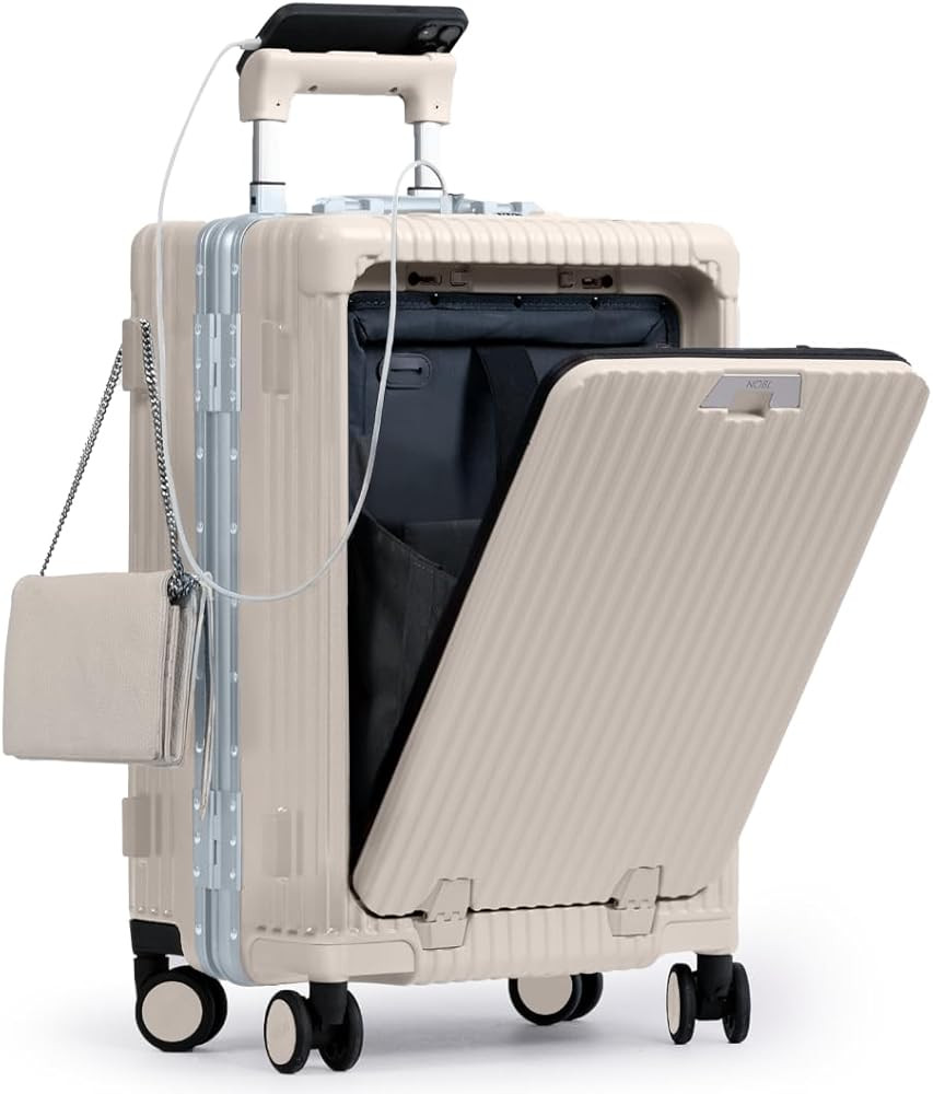 Nobl Travel Carry On Luggage, Noble Zipperless Aluminum Frame PC Hard Shell Suitcase, 22.5x15x9.5... | Amazon (US)