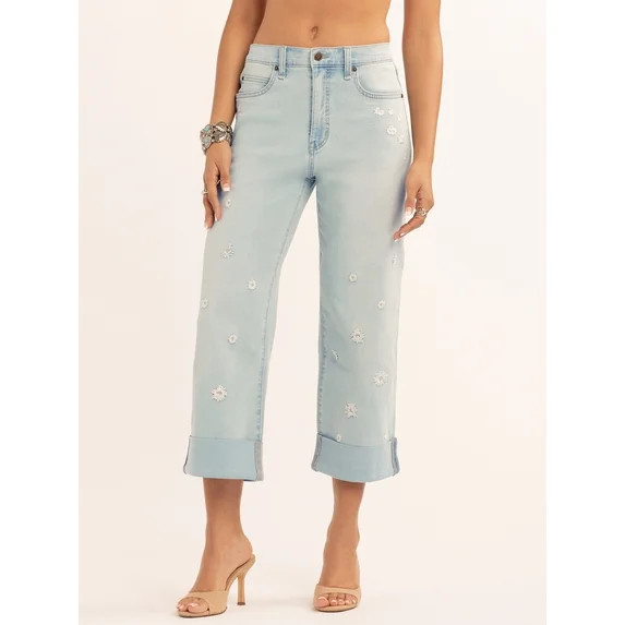 Jessica Simpson Women's Zinnia Wide Leg Boyfriend Jeans, Sizes 2-16 - Walmart.com | Walmart (US)