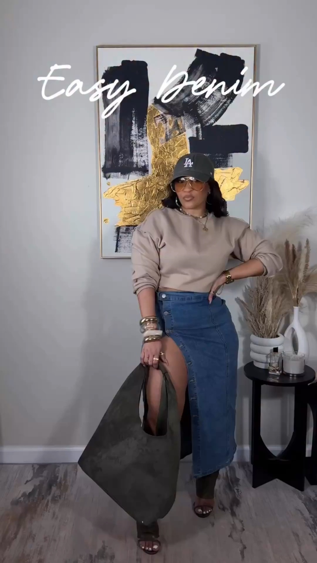 Buttoned up or undone to show some thigh…either way, this denim maxi skirt is giving versatile and effortless chic. Olive statement heels, fitted cap, hobo bag and the OOTD is done.
Which way are you wearing it…button all the way or showing a little leg? 
Everything: Medium



#LTKootd #LTKgrwm #LTKSeasonal