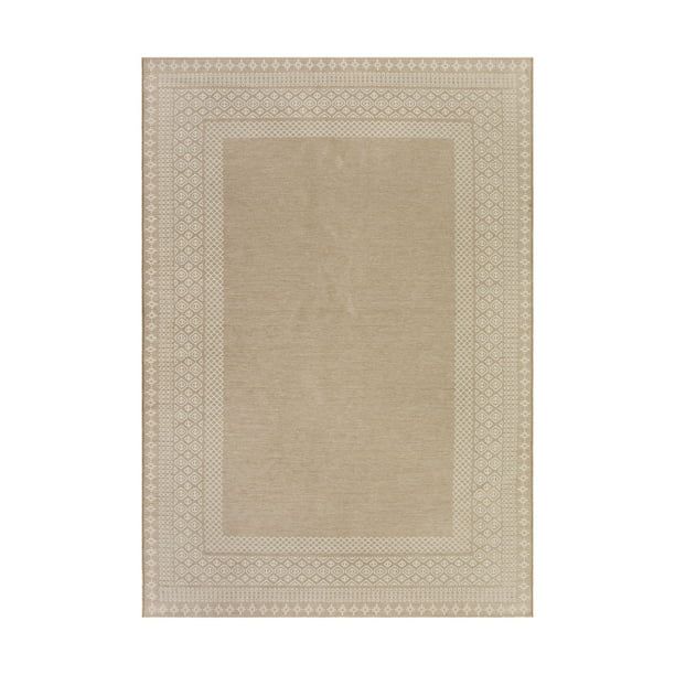 Better Homes & Gardens 5' x 7' Beige Outdoor Rug - Walmart.com | Walmart (US)