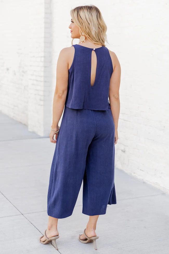 Never Wanna Leave Navy Jumpsuit | Pink Lily