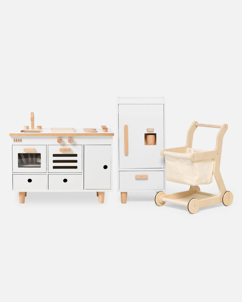 The Play Kitchen + Fridge + Shopping Cart | Lalo