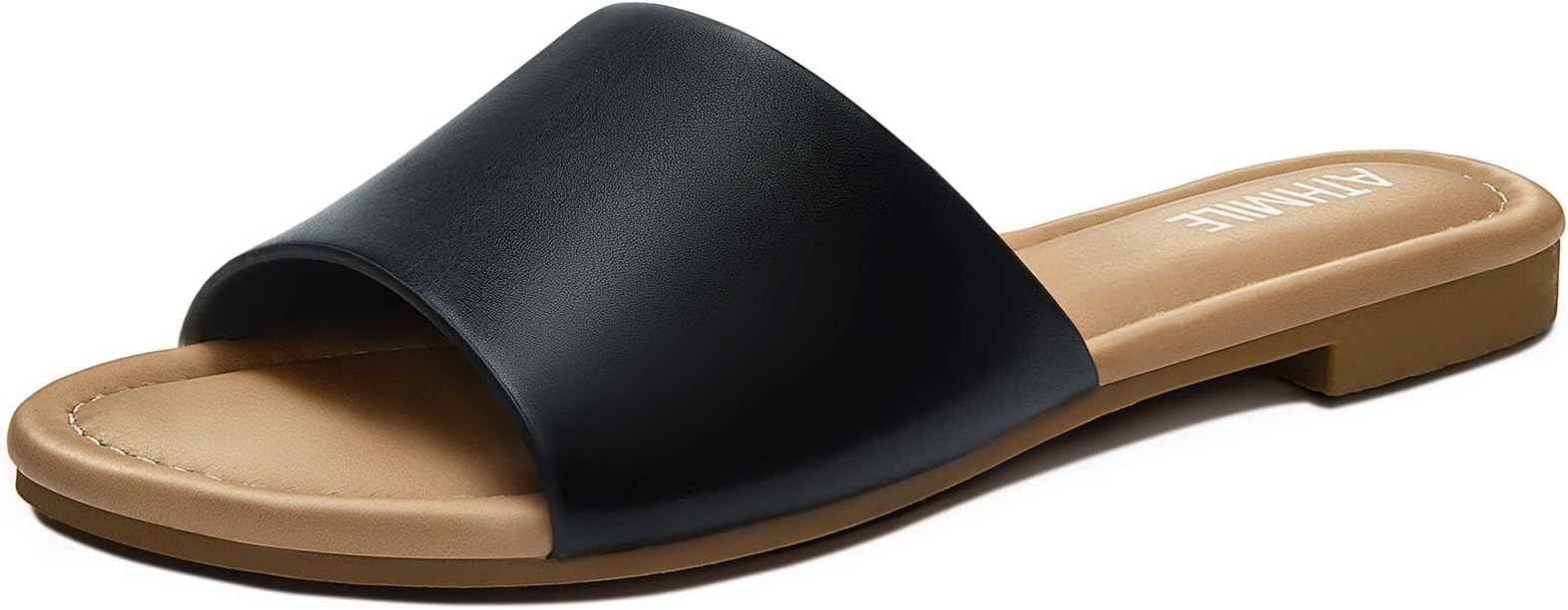 Sandals for Women 2026 One Band Womens Sandals Dressy Open Toe Flats Summer Slides for Casual Par... | Amazon (US)