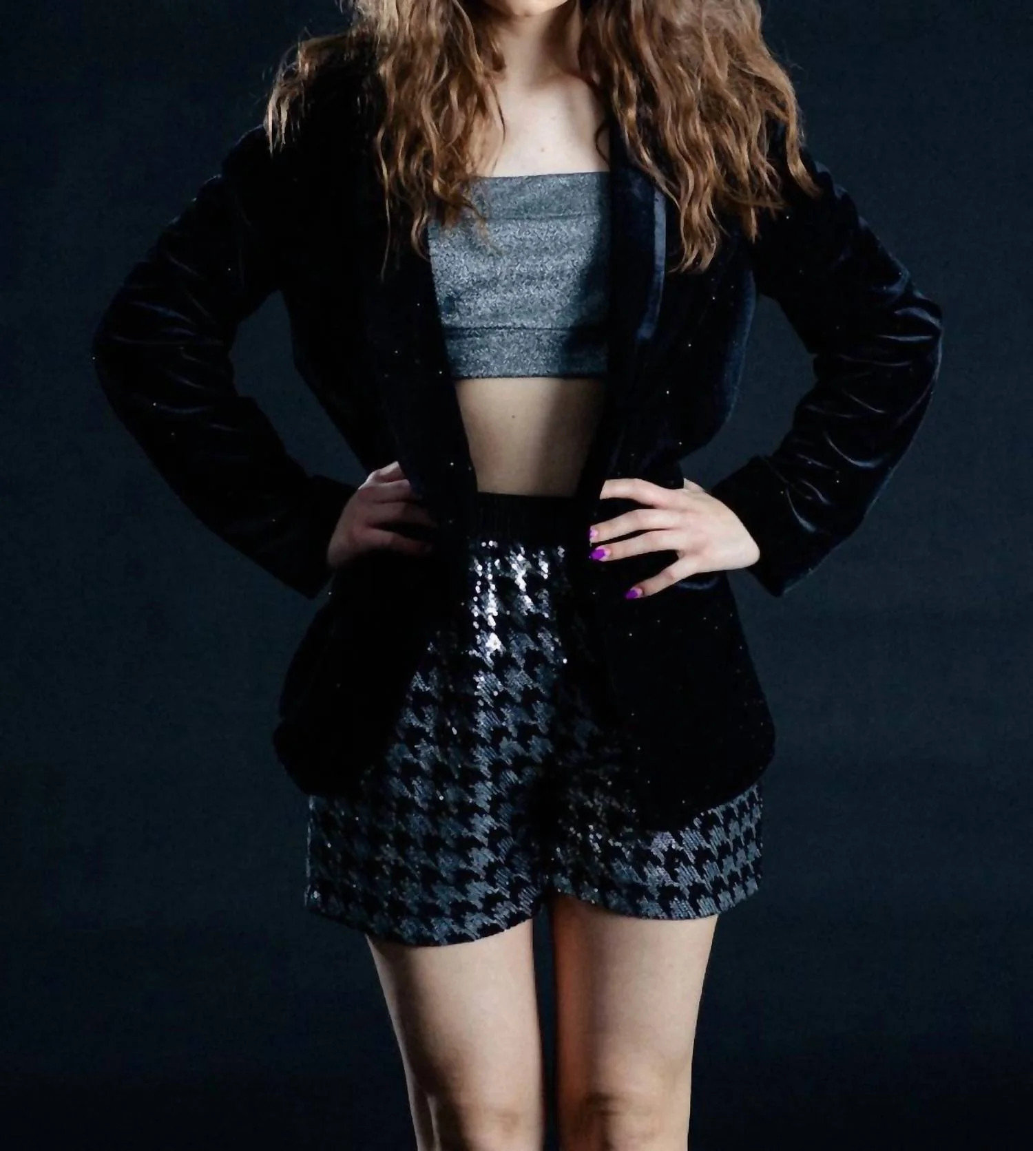 Velvet Blazer In Black | Shop Simon