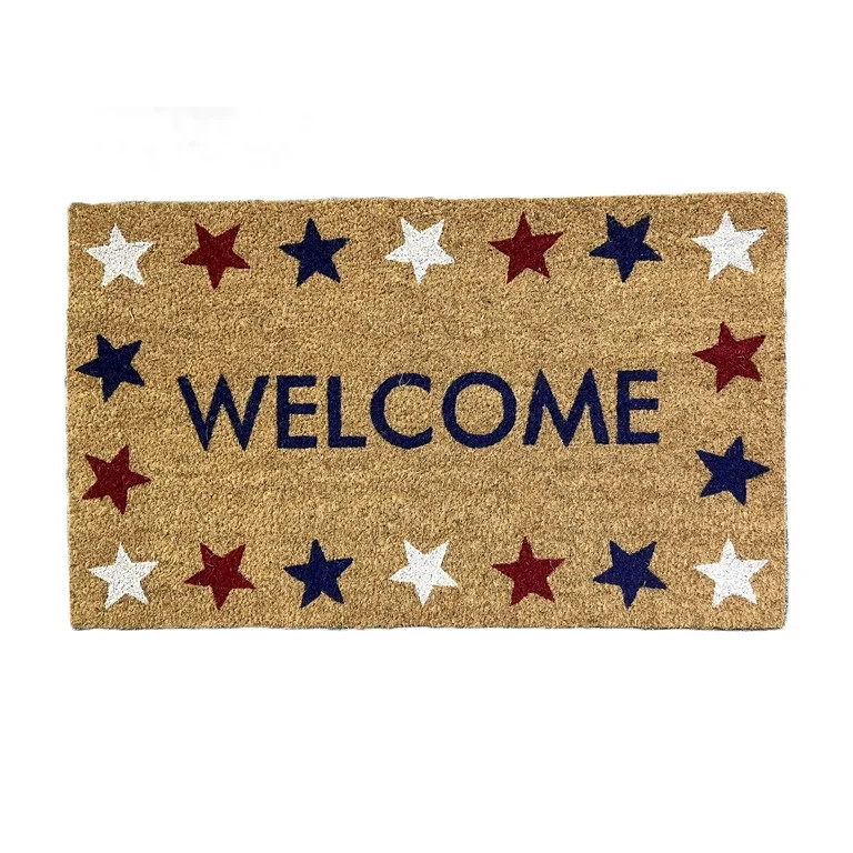 Welcome Coir Outdoor Doormat, Red/White/Blue, 18" x 30", Patriotic by Way To Celebrate | Walmart (US)