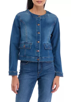 Kim Rogers Women's Petite Knit Denim Jacket, PXL | Belk