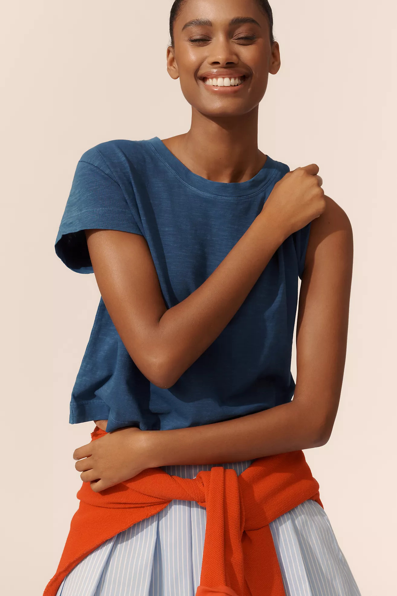 The Billy Regenerative Cotton Short-Sleeve Crew-Neck Tee by Pilcro | Anthropologie (US)