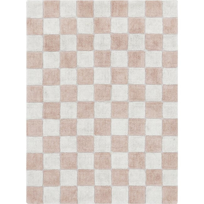 Lorena Canals | Kitchen Tiles Checkerboard Pattern Washable Rug, Rose (Cream) | Maisonette | Maisonette