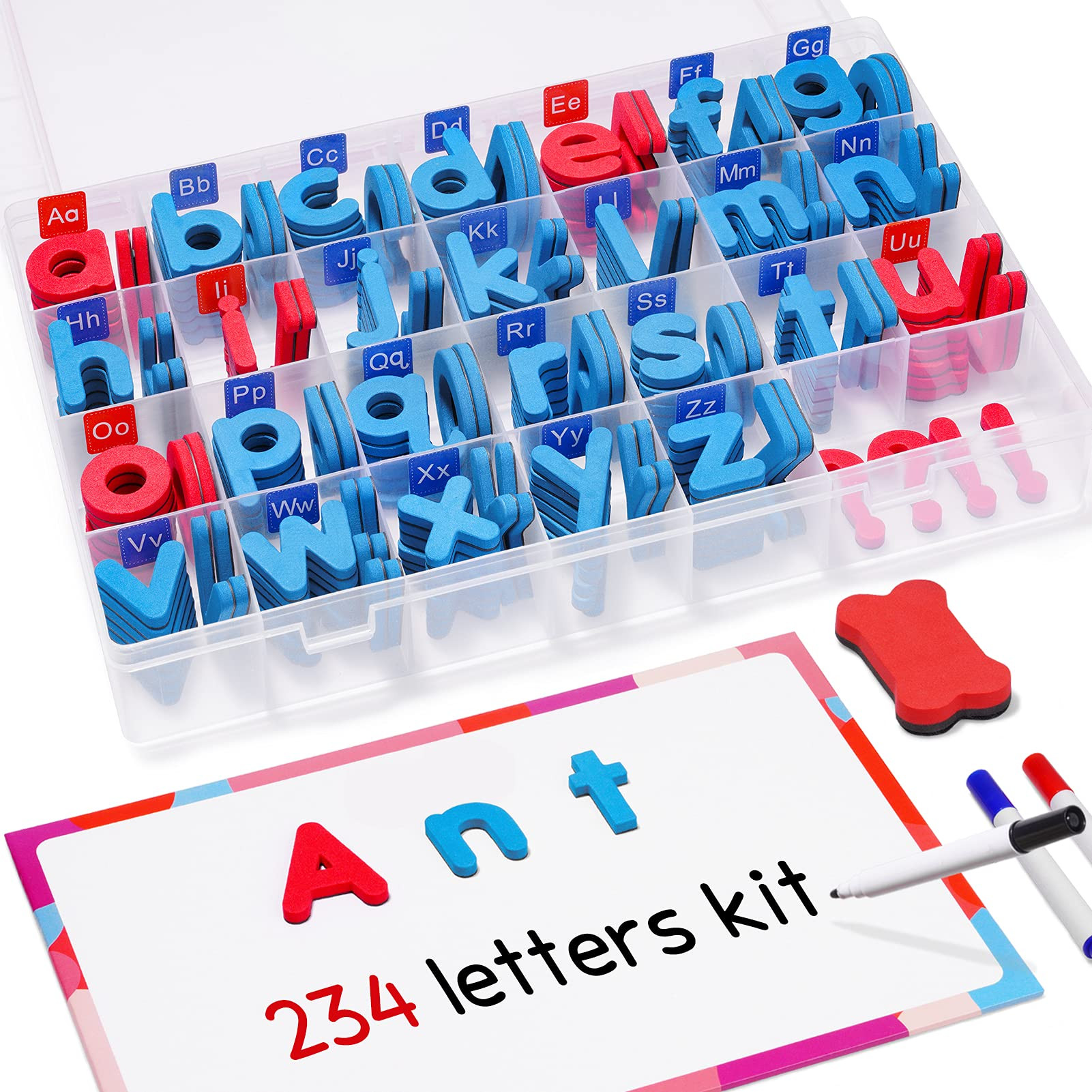 Classroom Magnetic Letters Kit 234 Pcs with Double-Side Magnet Board - Foam Alphabet Letters for ... | Amazon (US)