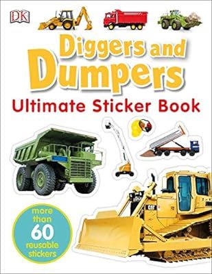 Ultimate Sticker Book: Diggers and Dumpers: More Than 60 Reusable Full-Color Stickers | Amazon (US)