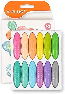 YPLUS Peanut Crayons for Kids, 12 Pastel Colors Washable Toddler Crayons, Non-Toxic Baby Crayons ... | Amazon (US)