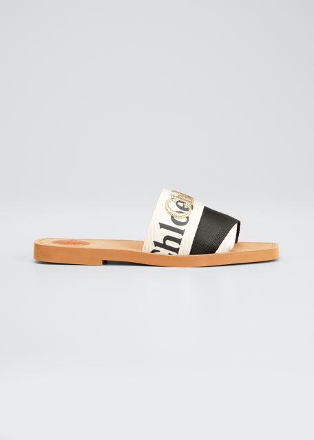Chloe Woody Bicolor Flat Slide Sandals | Bergdorf Goodman