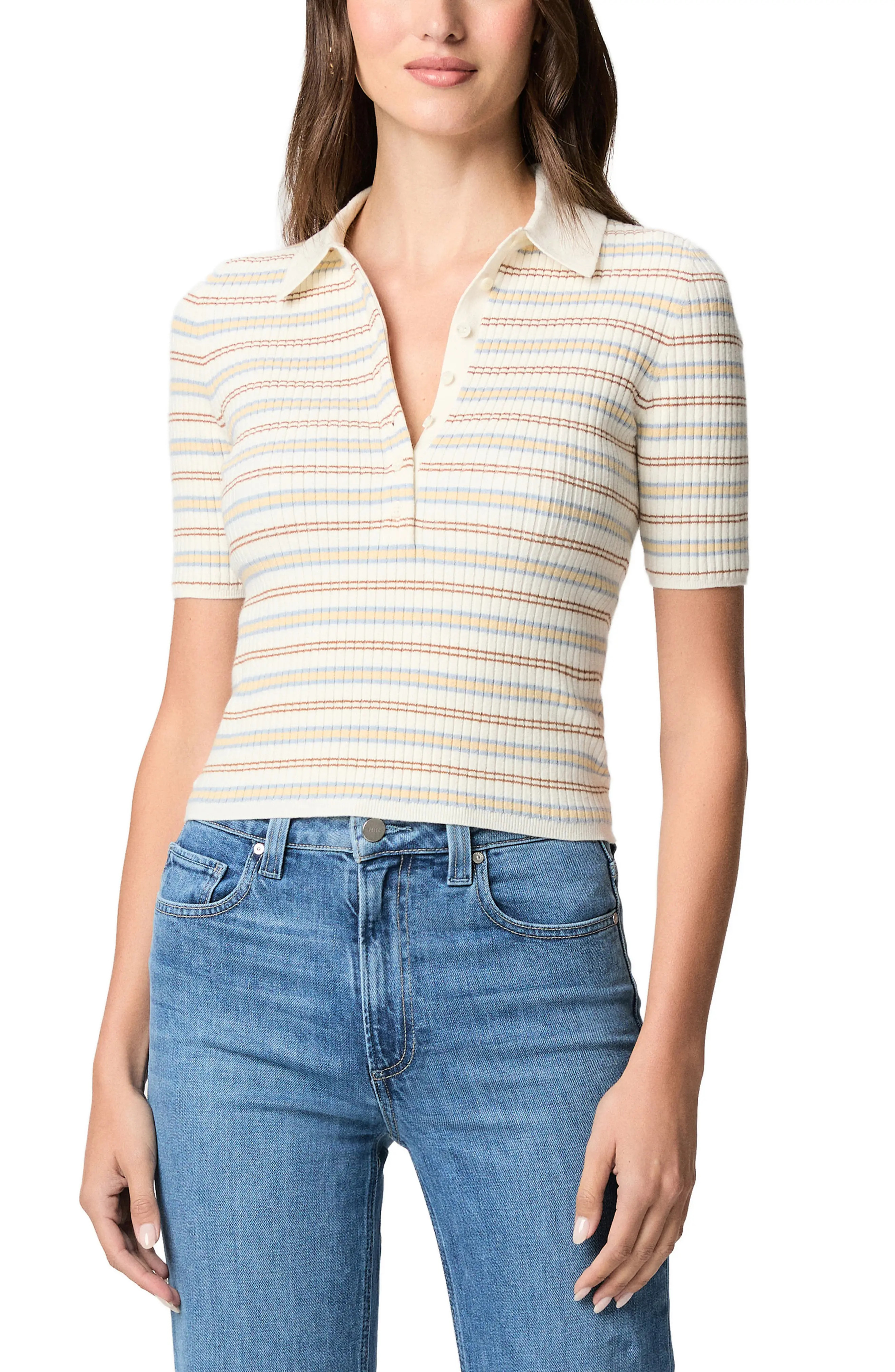 PAIGE Summit Stripe Organic Cotton Blend Top (Women) | Nordstrom | Nordstrom