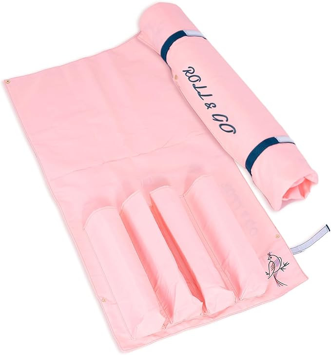 FUYIHGL® Mahjong Rack with Pushers Storage Bag - Roll & Go Pink Canvas Sleeve Organizer Fits 4 R... | Amazon (US)