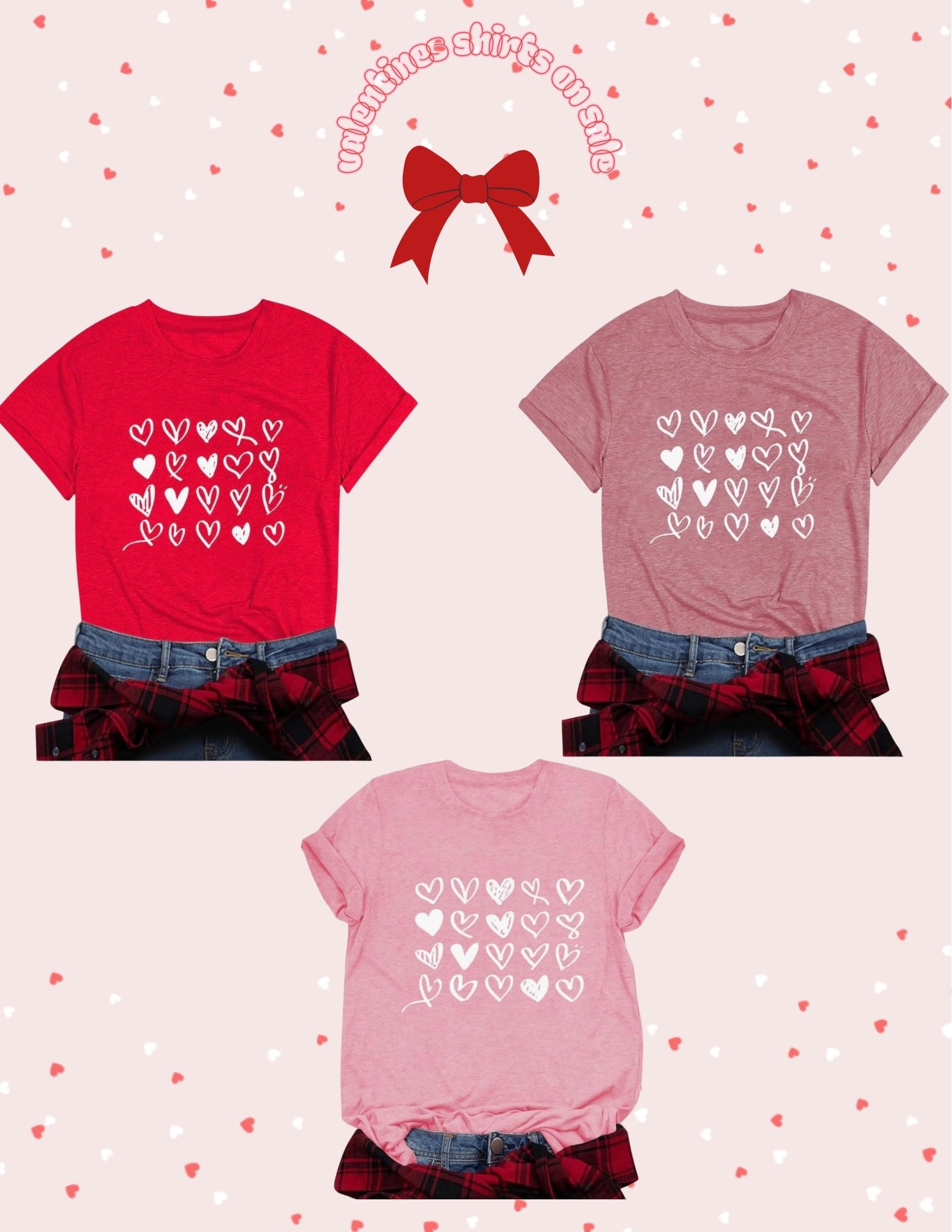 Valentine’s women’s shirts on promo. Was $12 now $7 with code “4G557QGV” at checkout. Red, pink or dark pink color. 

#LTKSeasonal #LTKootd #LTKSaleAlert