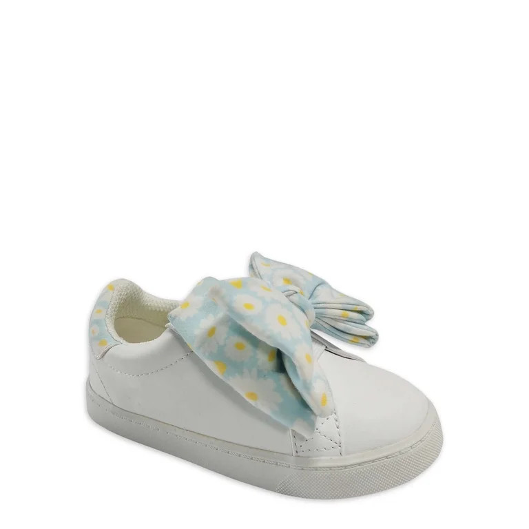 Wonder Nation Toddler Girls Gingham Bow Sneaker, Sizes 7-12 | Walmart (US)