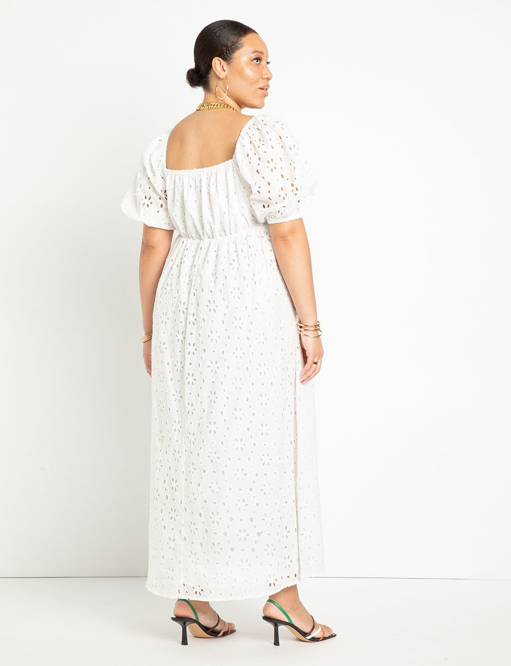 Eyelet Tie Front Maxi Dress | Eloquii