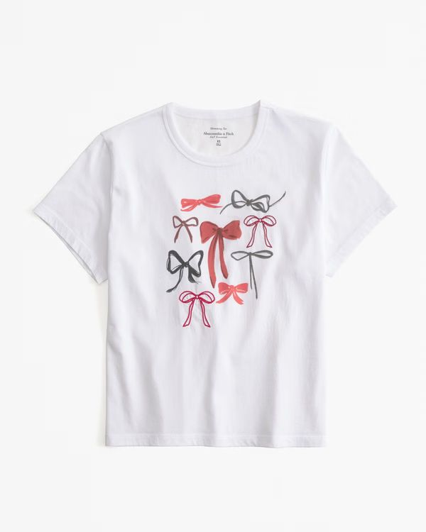 Short-Sleeve Bows Graphic Skimming Tee | Abercrombie & Fitch (US)