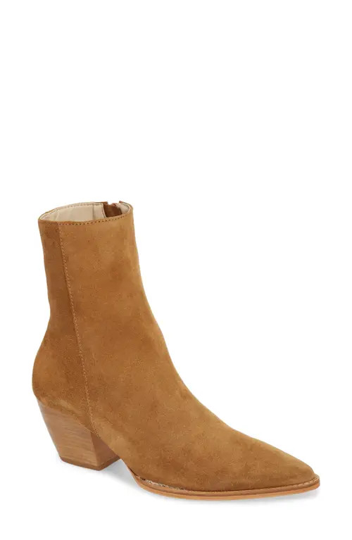 Matisse Caty Western Pointed Toe Bootie in Fawn Suede at Nordstrom, Size 9 | Nordstrom