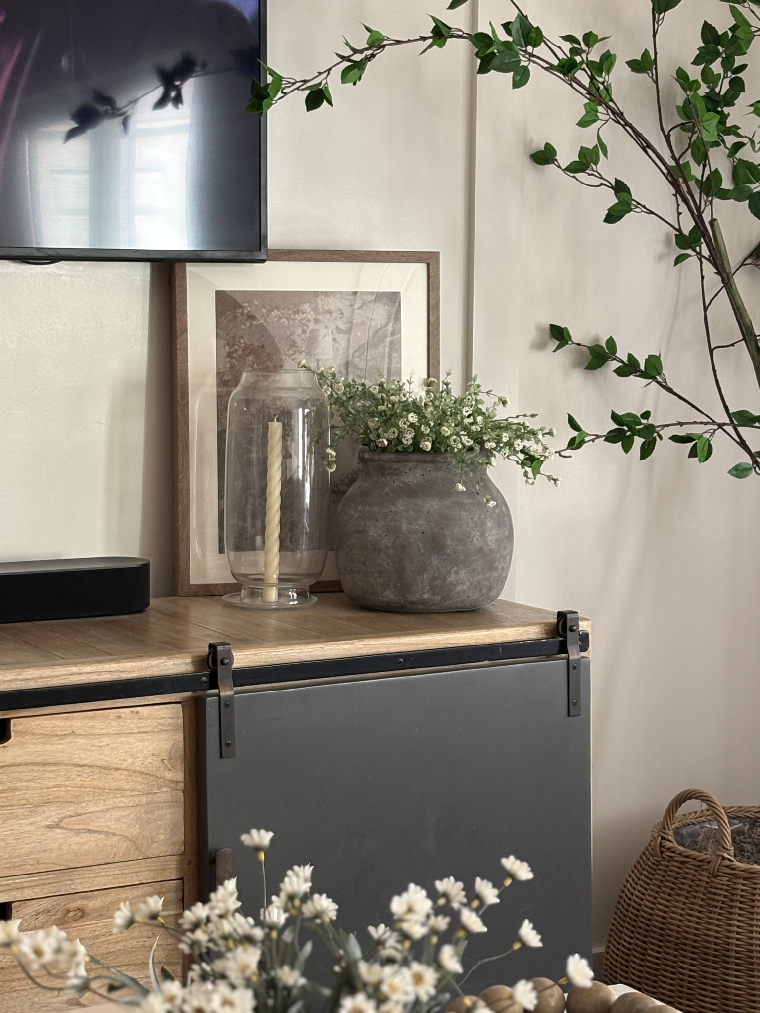 Dresser styling ideas, organic modern. Studio McGee, tv console decor 

#LTKHome