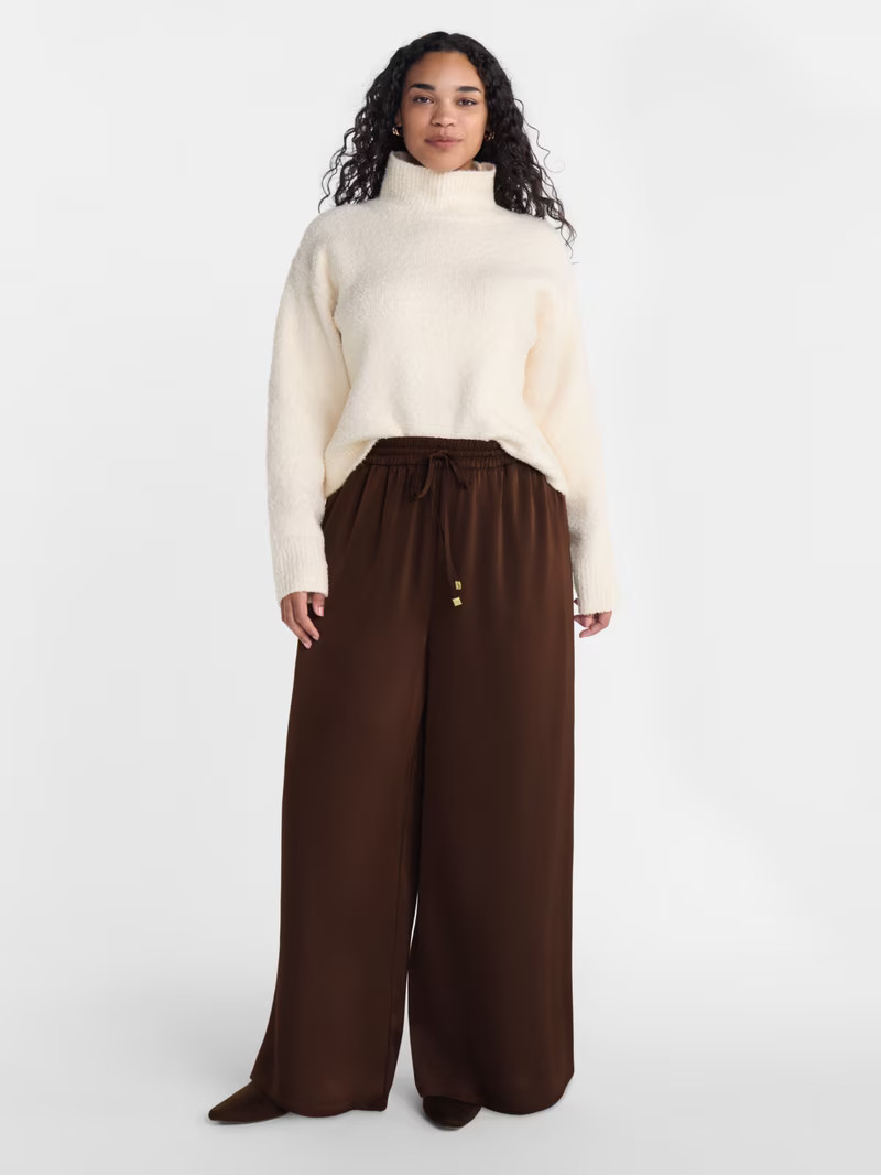 Scenario Women's Satin Pull On Pants, Sizes XS-XXXL | Walmart (US)