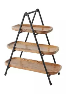 3 Tier Wood Server | Belk