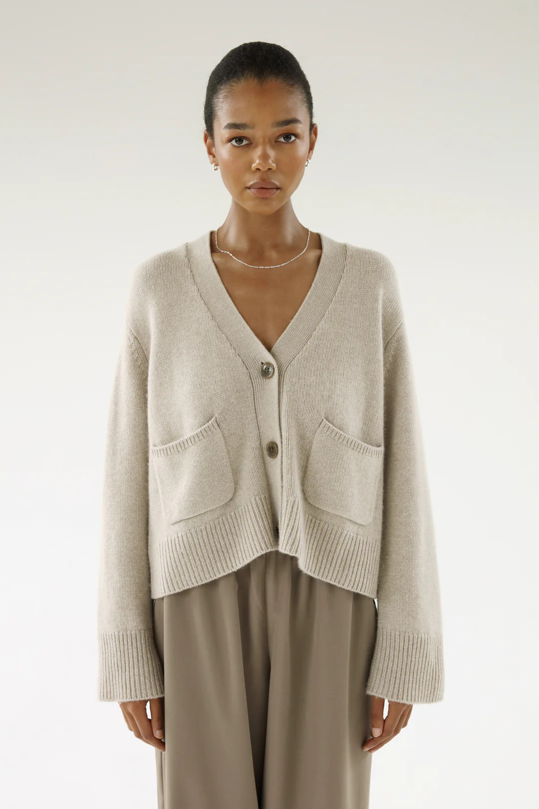 Beja Cardigan, taupe | Almada Label