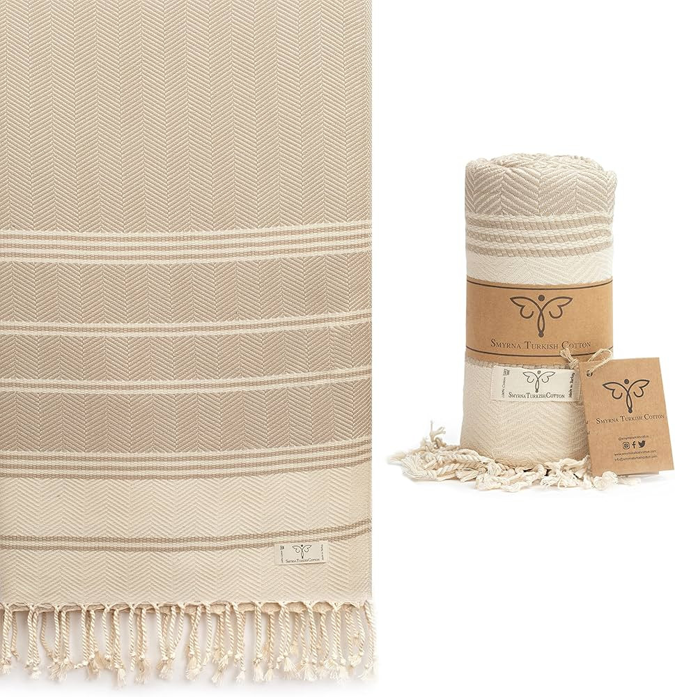 Smyrna Aegean Series Original Turkish Beach Towel | 100% Cotton, Prewashed, 37 x 71 Inches | Pesh... | Amazon (US)