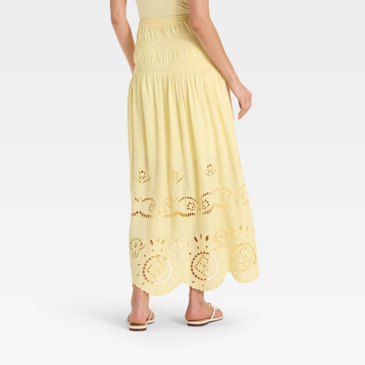 Women's High-RIse Embroidered Eyelet Drop Waist A-Line Skirt - Future Collective | Target