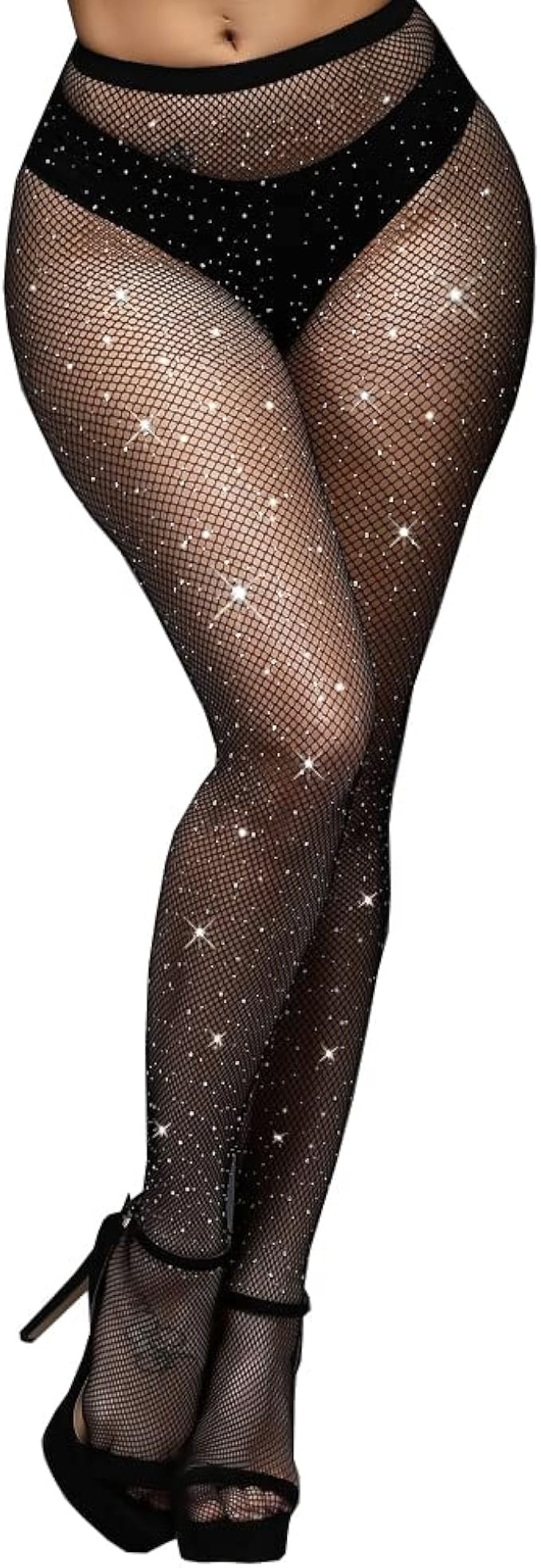 Anlaey Women's Fishnet Stockings Sparkly Rhinestone Fishnets Sexy Pantyhose High Waist Tights Clu... | Amazon (US)
