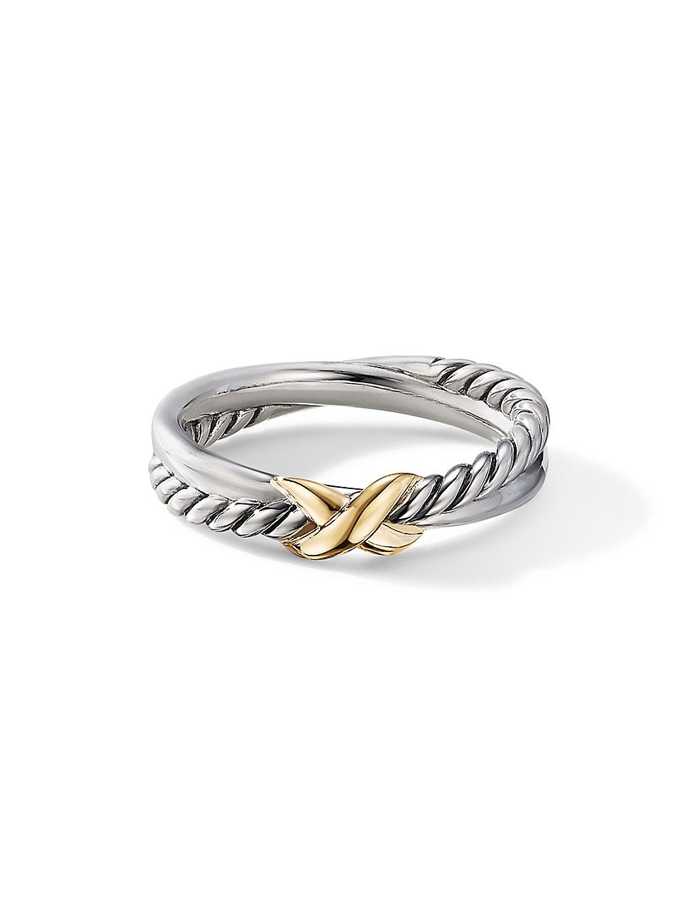 David Yurman Women's Petite X Ring With 18K Yellow Gold - Gold Silver - Size 7 | Saks Fifth Avenue