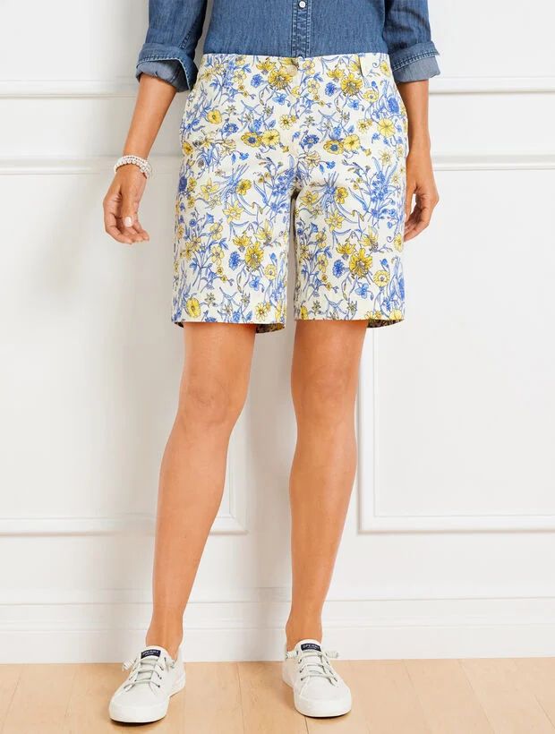 Relaxed Chino Shorts - Whimsical Garden | Talbots