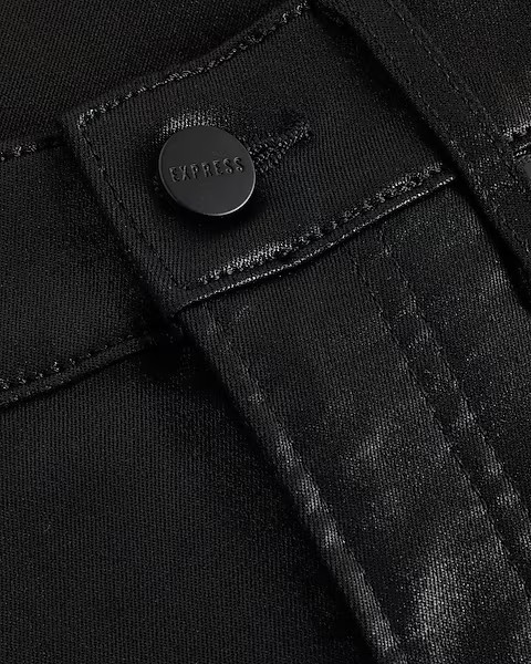 High Waisted Black Coated Skinny Jeans | Express | Express