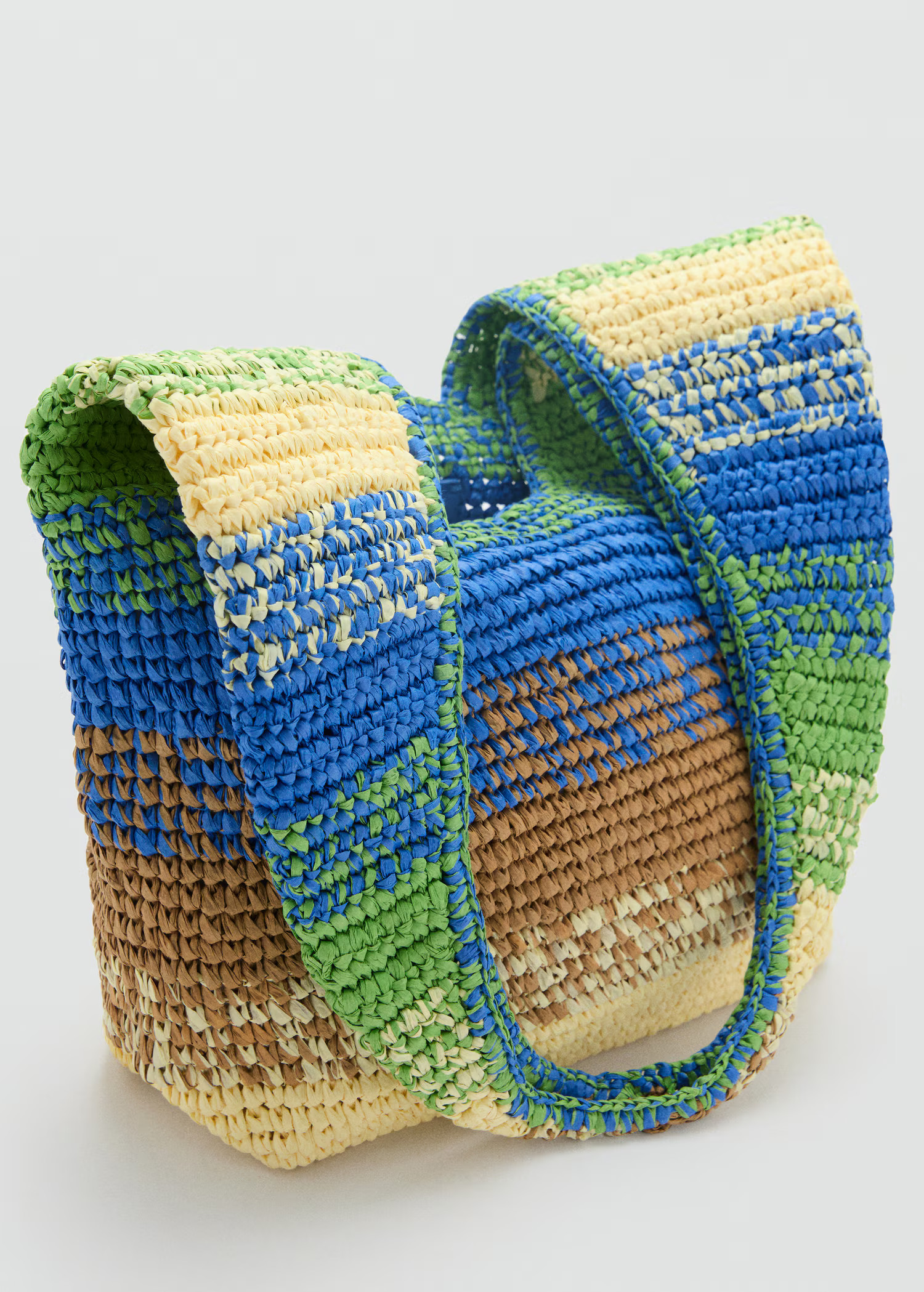 Natural fiber gradient shopping bag - Women | MANGO USA | Mango (US/MX/AU)