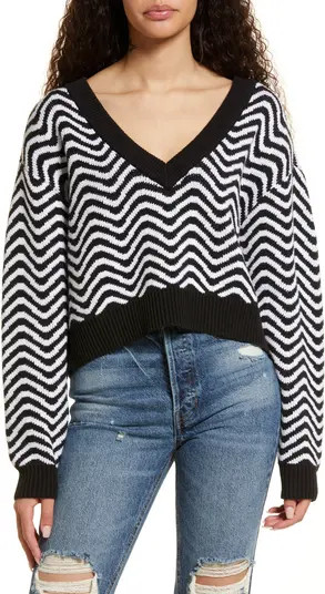 Chevron Stripe V-Neck Sweater | Nordstrom