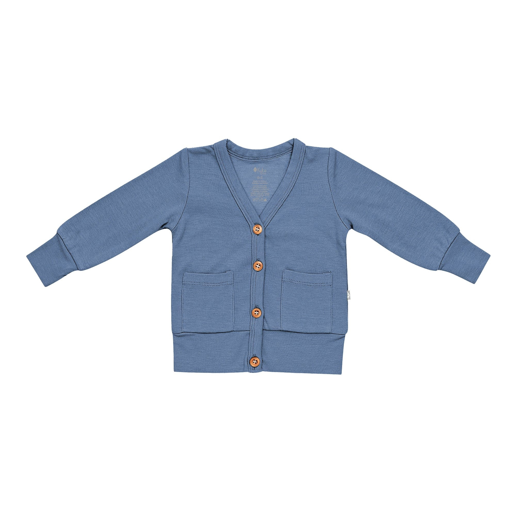 Bamboo Jersey Cardigan in Steel | Kyte BABY