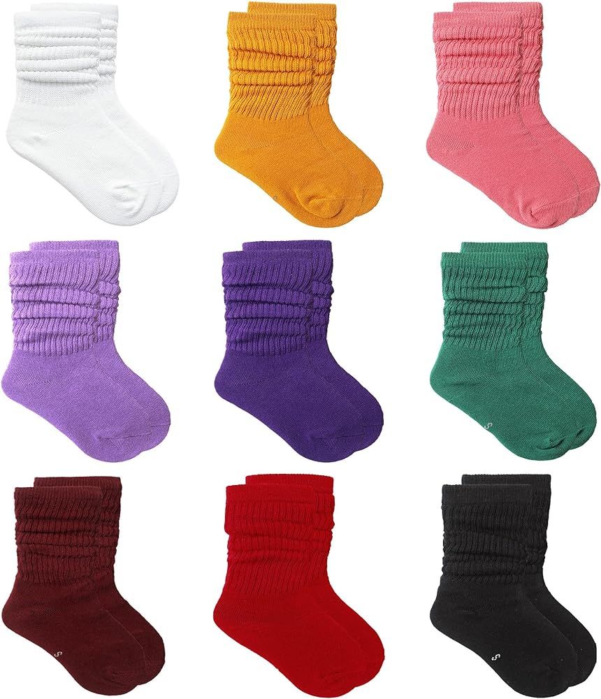 MINI PANDA Little Girl Socks,Socks for Girls 4-6 Years 6-8 Years,Toddler Socks Girls 2t-3t,Long C... | Amazon (US)