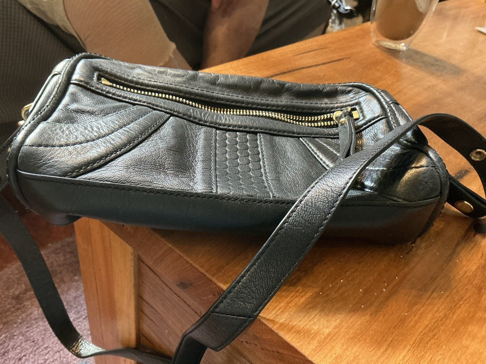 Mimco Black Leather Small Crossbody Bag | eBay AU