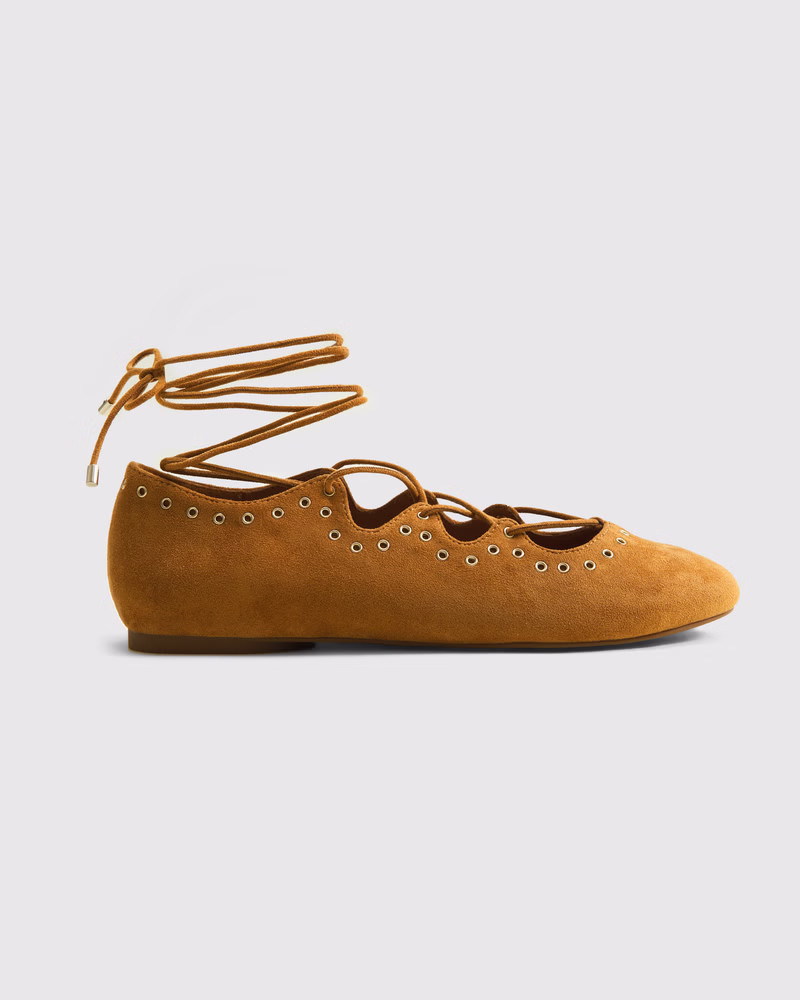 Boho Lace-Up Flats | Abercrombie & Fitch (UK)