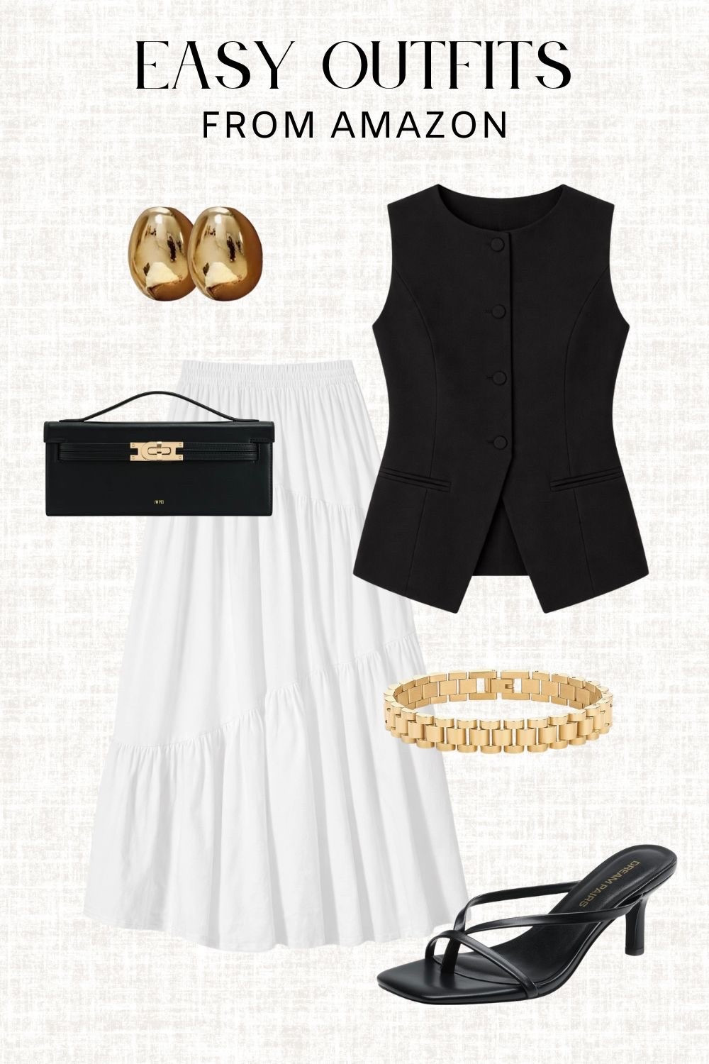 elevated neutrals 🖤

amazon vest, white maxi skirt, black heels, chic outfit, minimal style, spring outfit

#LTKWorkwear #LTKgrwm #LTKMidsize