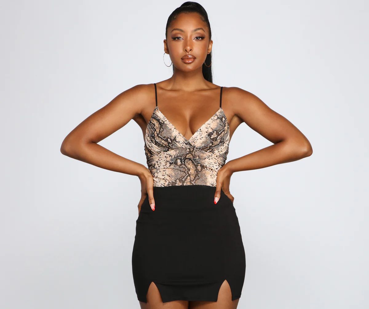 Sultry And Sassy Snake Print Bodysuit | Windsor Stores