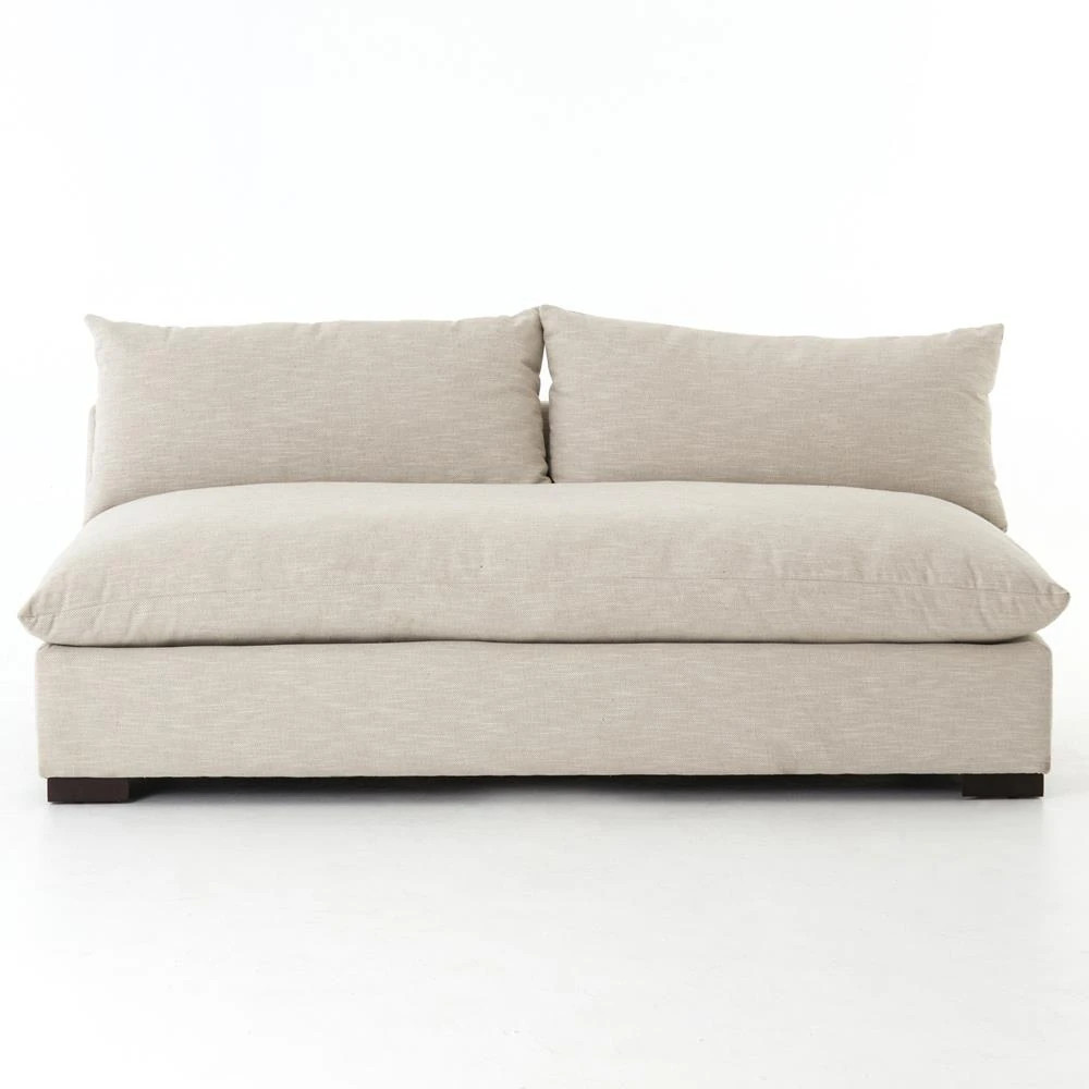 Cee Modern Classic Beige Performance Armless Sofa - Small - 74"W | Kathy Kuo Home