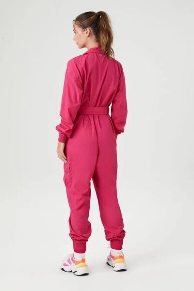 Active Belted Zip-Up Jumpsuit | Forever 21