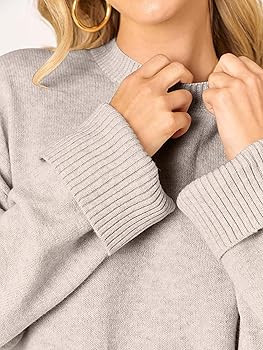 Caracilia Sweaters for Women Oversized Long Sleeve Casual Crewneck Knit Pullover Sweater Tops 202... | Amazon (US)
