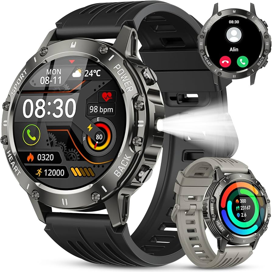 Smart Watch for Men Fitness Tracker: Smart Watches for Android Phones iPhone Bluetooth Waterproof... | Amazon (US)