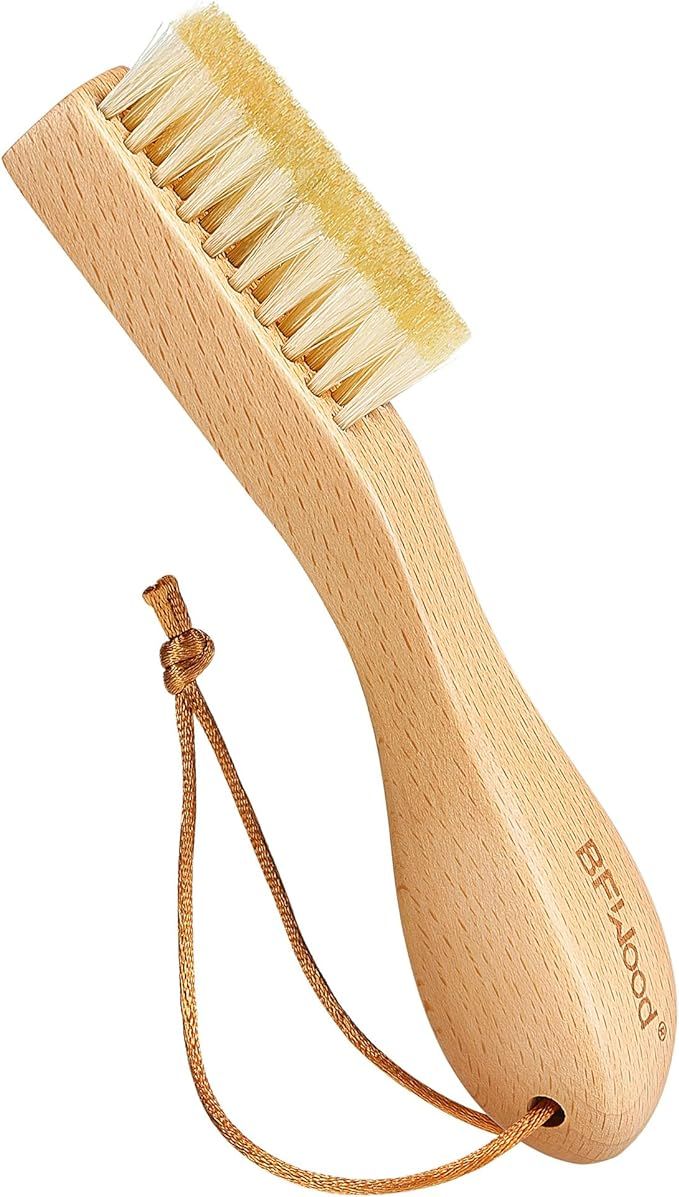 BFWood Laundry Stain Brush, Natural Soft Boar Bristle for Scrubbing Out Tough Stains on Delicate ... | Amazon (US)